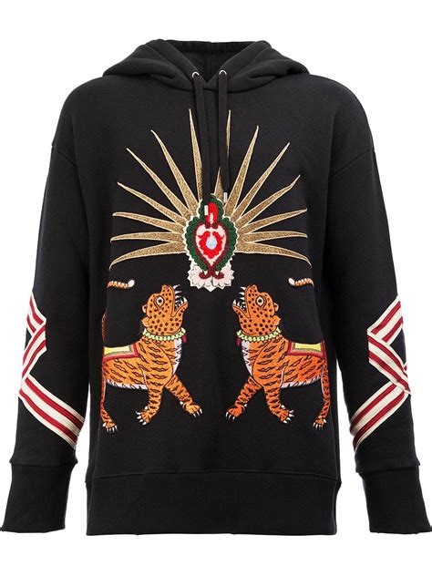 gucci tiger hoodie black durv|gucci slides with tiger.